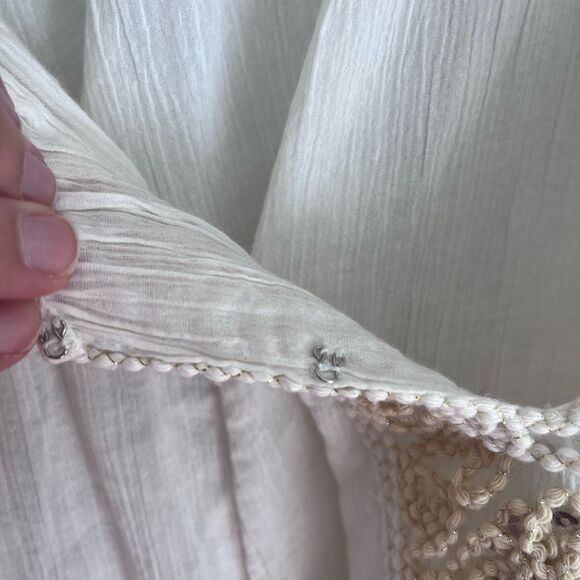 Free People Cream Tunic w Lace/Sequin Detail SZ Small Coastal Cowgirl NWOT - Picture 4 of 7